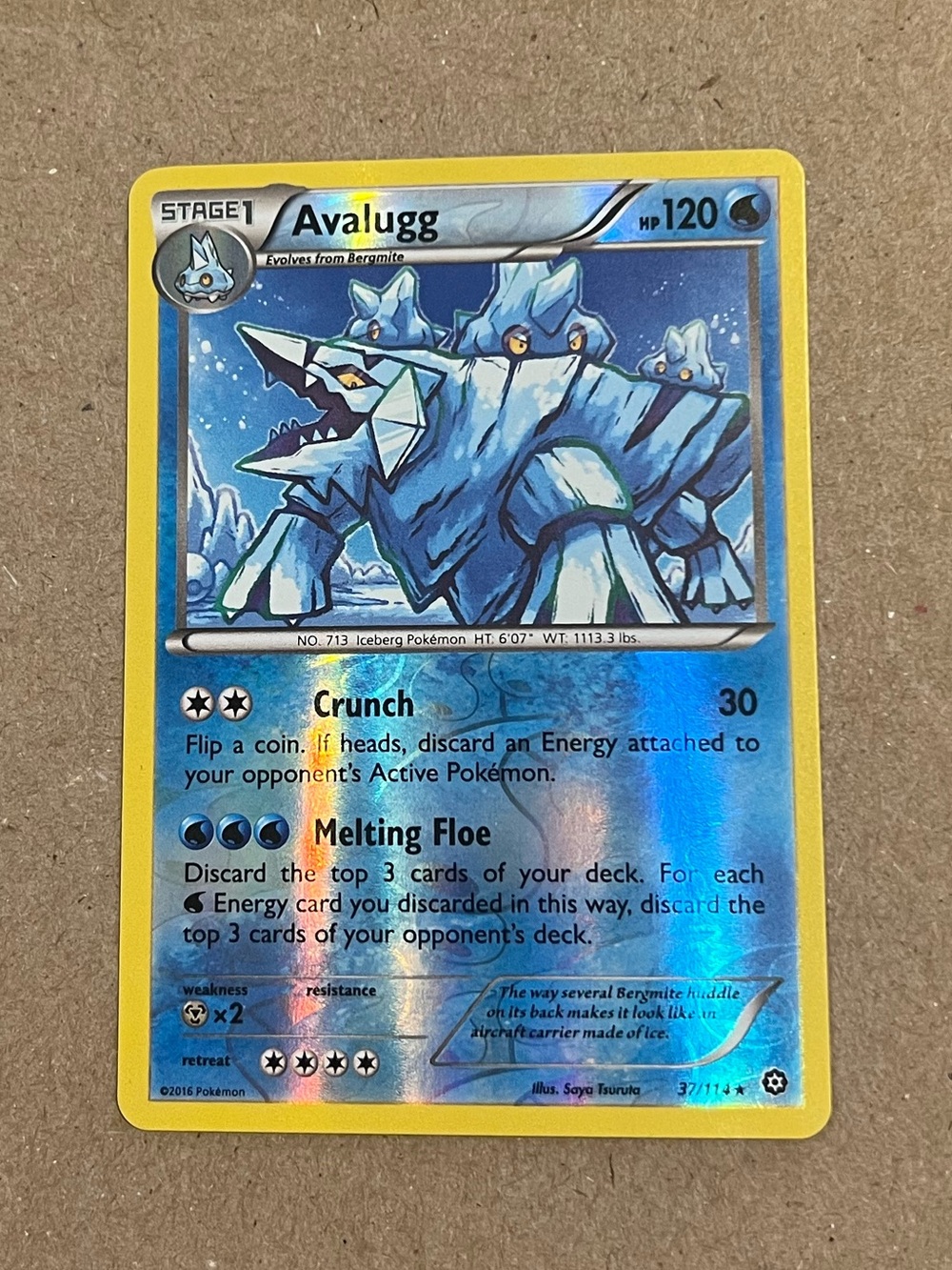 Pokémon TCG Avalugg  #37/114 from the XY Steam Siege Set